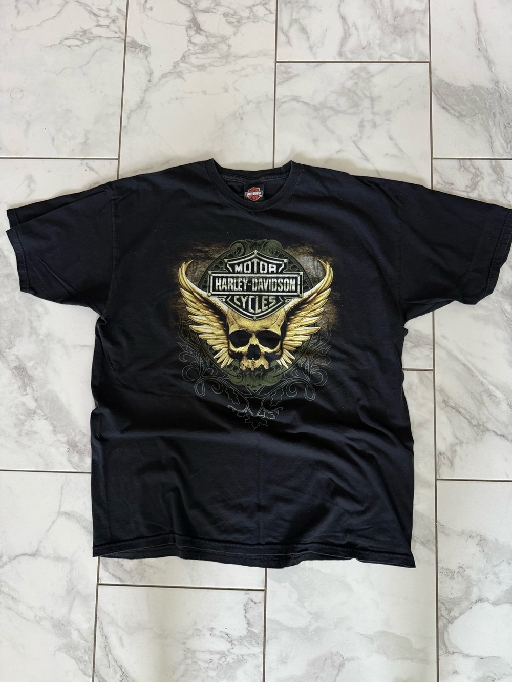 Vintage Harley Davidson y2k Skull Wings Graphic California Surf Tee Size XL